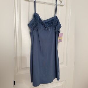 NWT Blue Feather Party Dress size XL